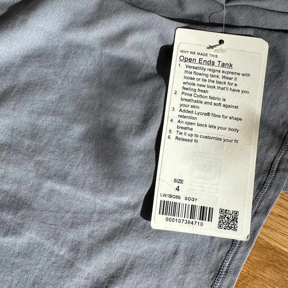 NWT Lululemon open ends tank solar grey size 4 - Picture 3 of 5